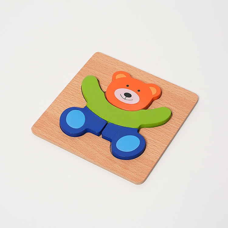 Montessori Holzpuzzle - 6-teiliges Steckpuzzle Holz für Kinder