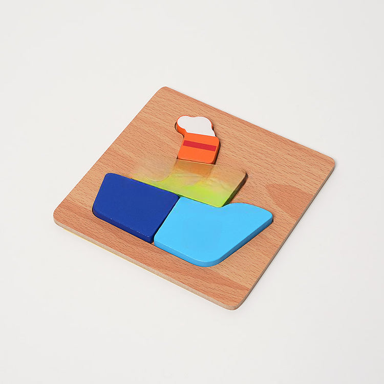 Montessori Holzpuzzle - 6-teiliges Steckpuzzle Holz für Kinder