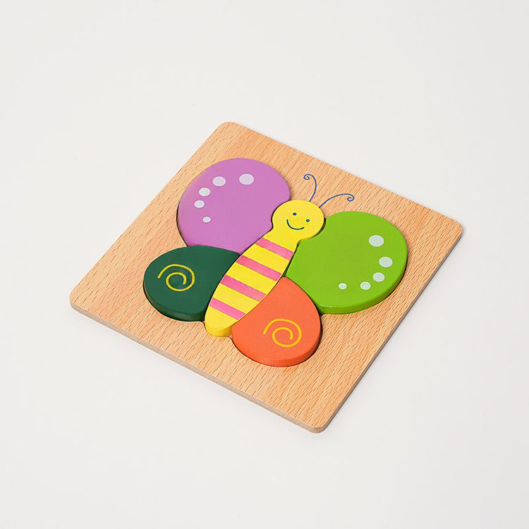 Montessori Holzpuzzle - 6-teiliges Steckpuzzle Holz für Kinder