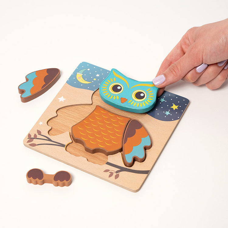 Montessori Holzpuzzle - 6-teiliges Steckpuzzle Holz für Kinder