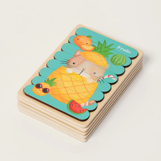 Montessori Holzpuzzle Doppelseitig